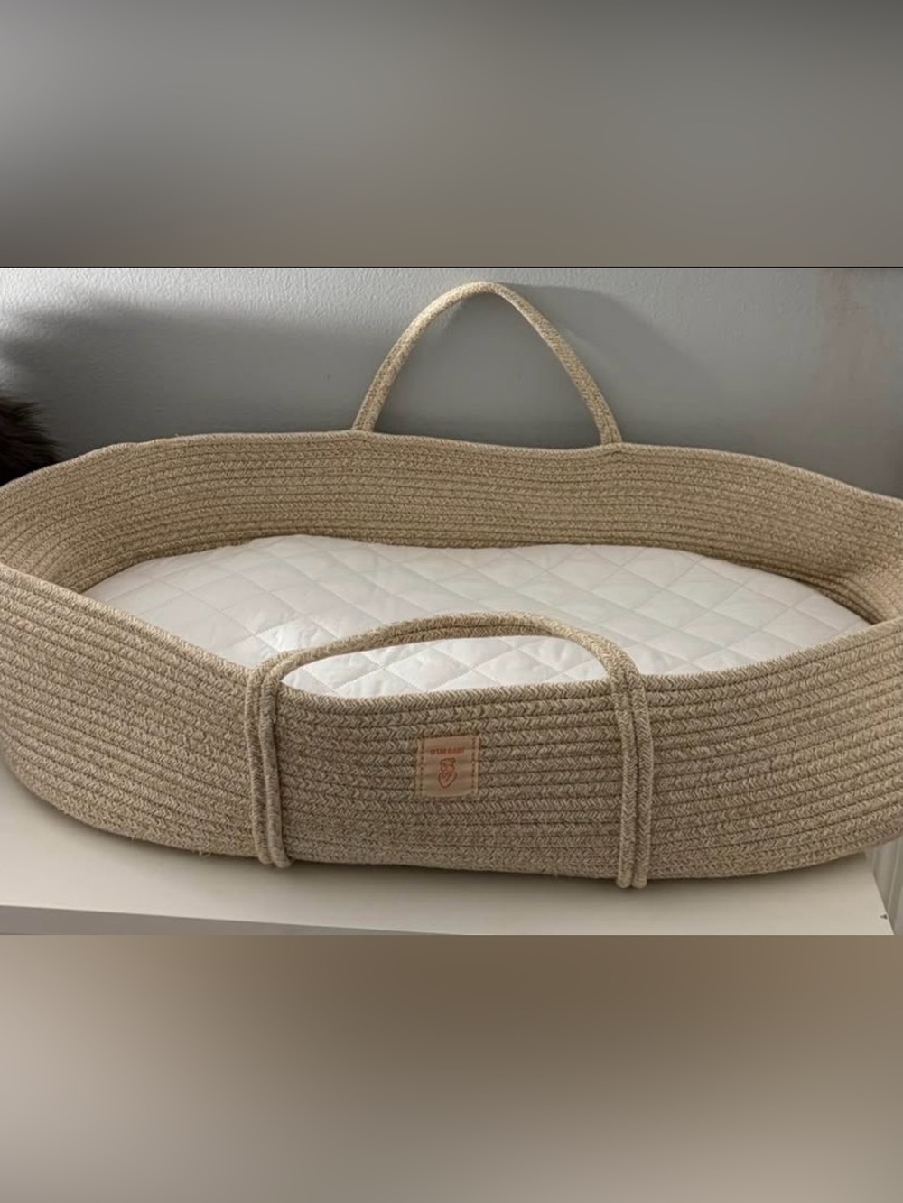 Baby Moses basket with mattress pad